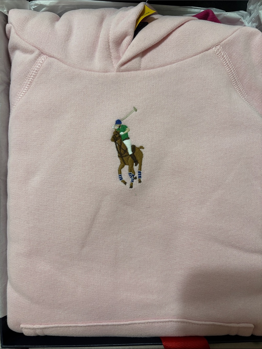 Polo by Ralph Lauren Light Pink Kids Hooded Sweatshirt with Polo Player
